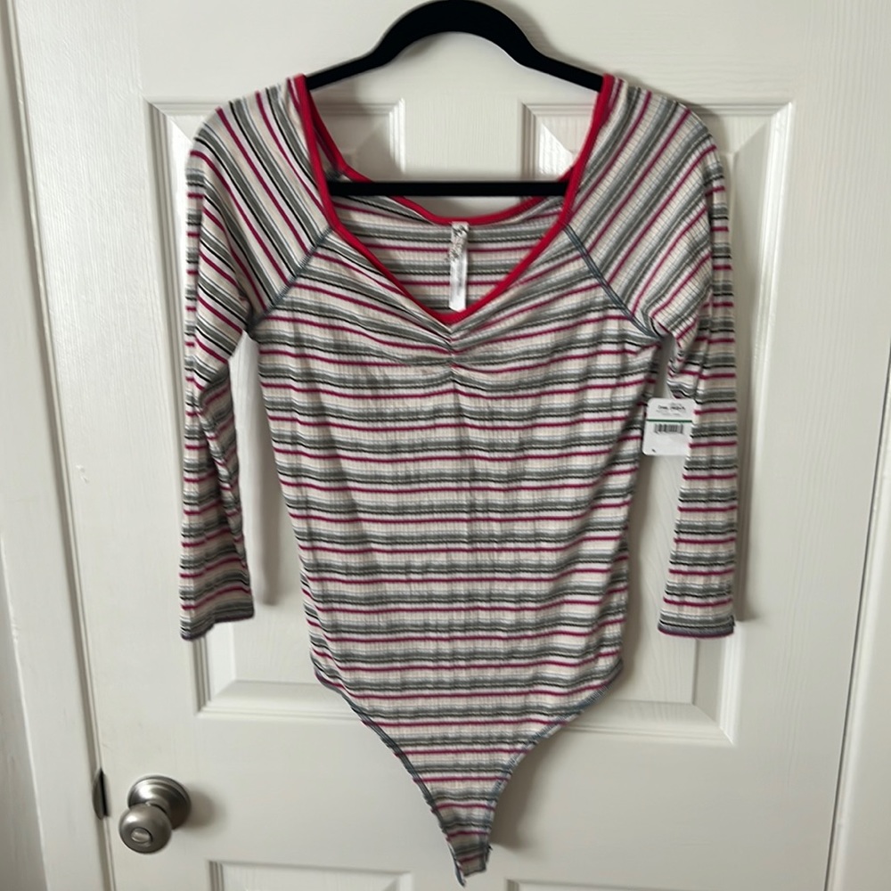 Free People Stripped Long Sleeve One Piece